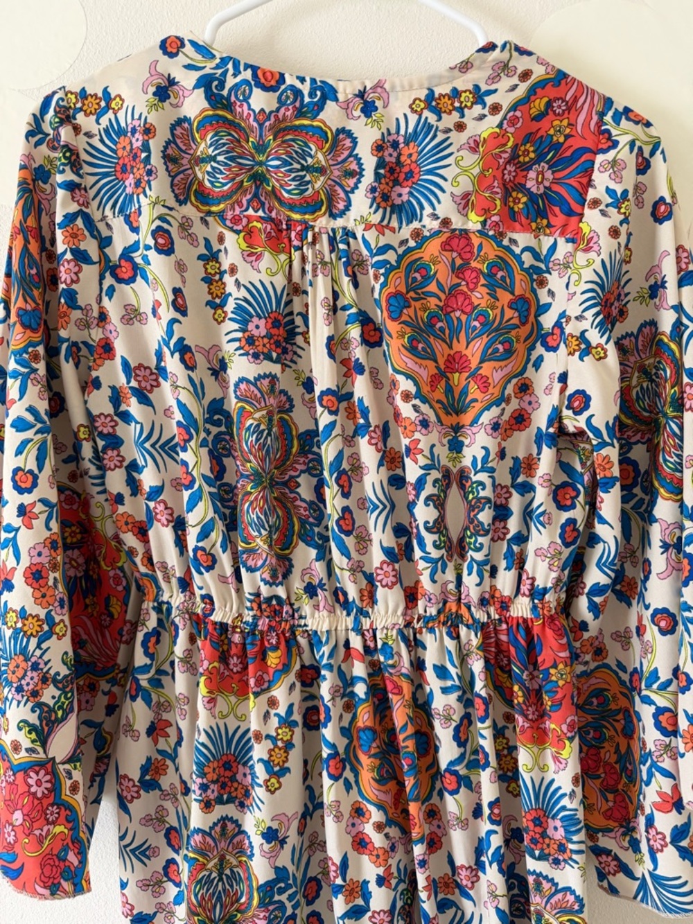 EUC Boemo Anthropologie Bell Sleeve Boho Kimono Maxi Dress Cream Multi Floral - Picture 8 of 12